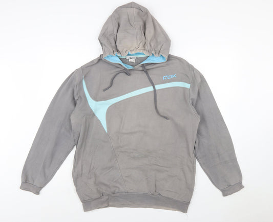 Reebok Men's Grey Pullover Hoodie Medium Hooded Sweatshirt