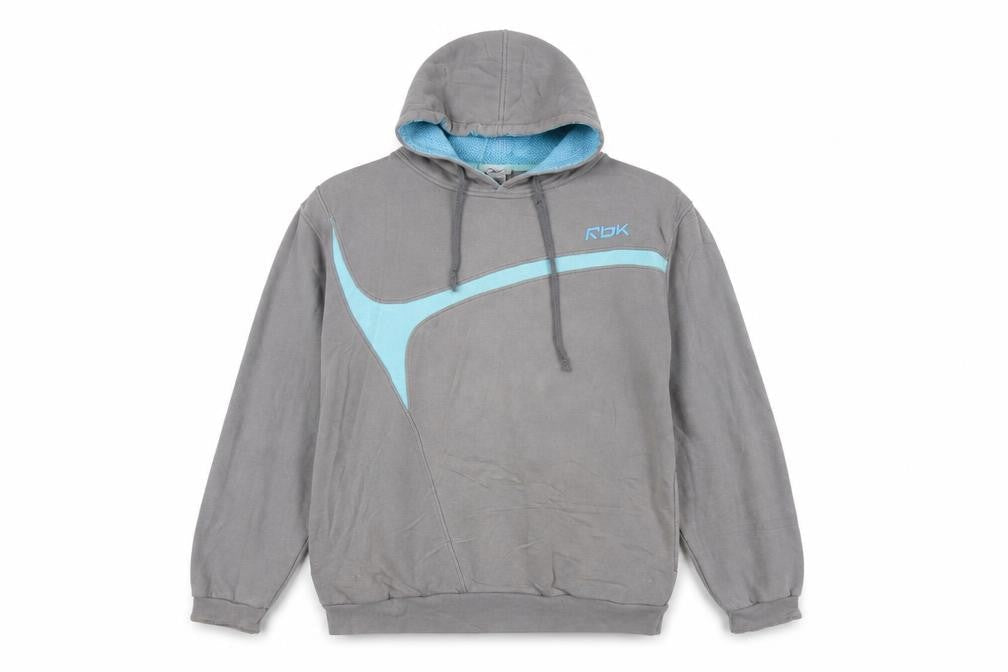 Reebok Men's Grey Pullover Hoodie Medium Hooded Sweatshirt