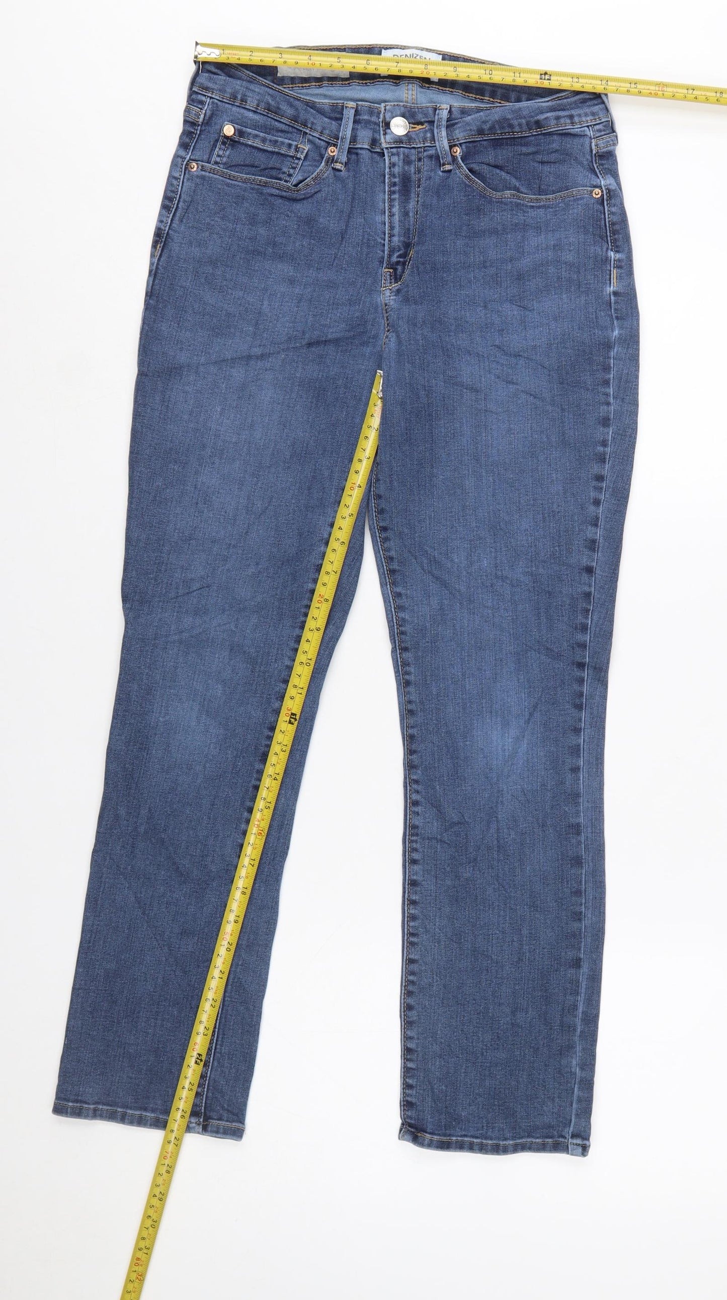 Denizen from Levi's Womens Blue Size 10S Straight Leg Stretch Jeans