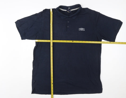 Umbro Men's Blue XL Polo Shirt Classic Sports Logo