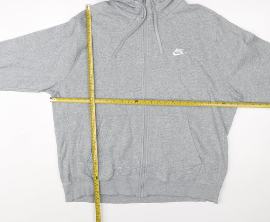 Nike Mens Grey Full Zip Hoodie Sweatshirt XL Regular Fit