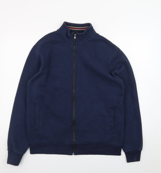 St. Bernard Men's Blue Full Zip Sweatshirt Medium Regular Fit