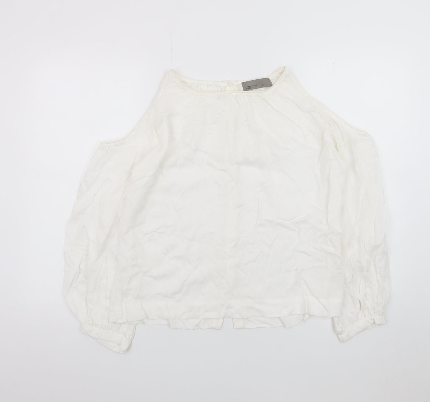 Vero Moda Women's White Cold Shoulder Blouse Size L