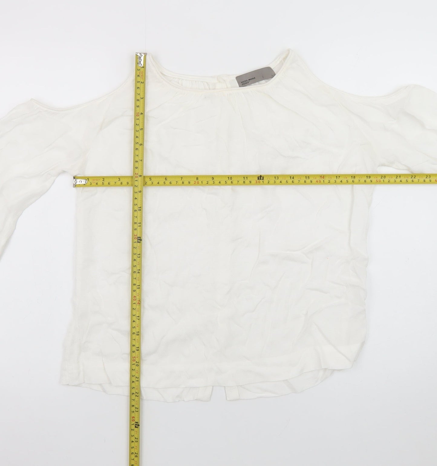 Vero Moda Women's White Cold Shoulder Blouse Size L