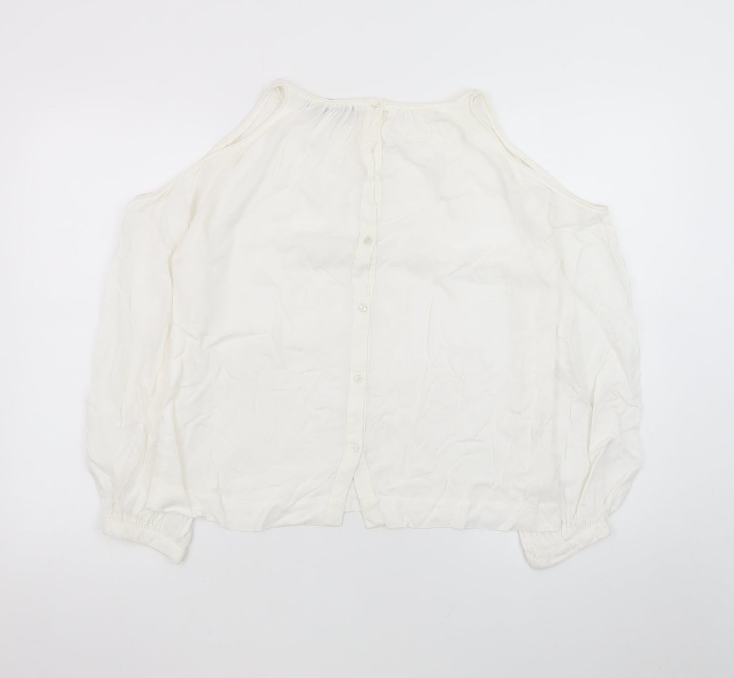 Vero Moda Women's White Cold Shoulder Blouse Size L