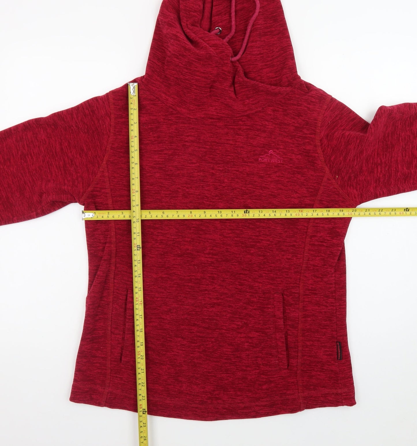 Portwest Women’s Red Pullover Hoodie Size 12 Fleece Lined Casual