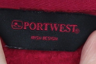 Portwest Women’s Red Pullover Hoodie Size 12 Fleece Lined Casual