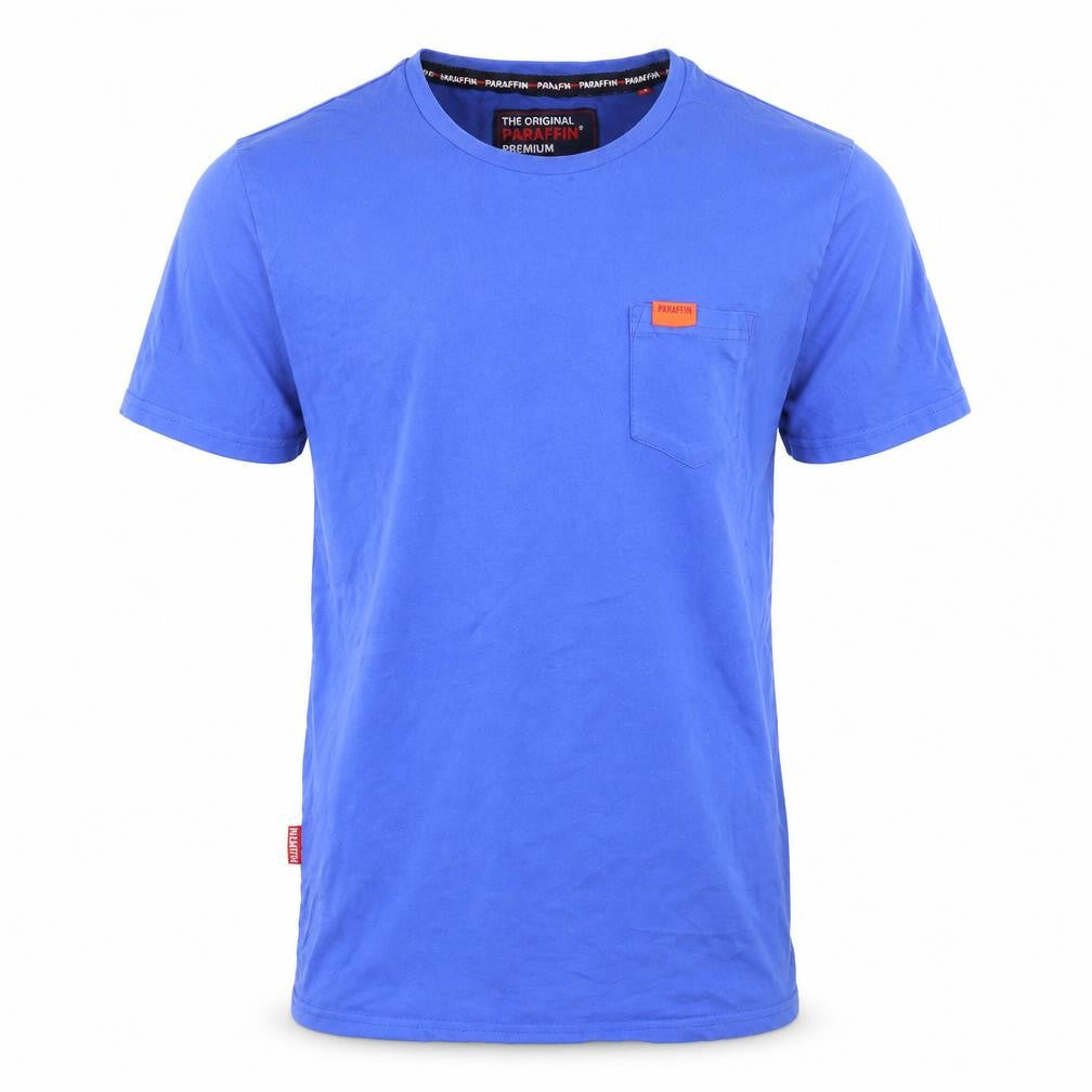 Paraffin Men’s Blue Regular Fit Cotton Crew Neck T-Shirt Size L