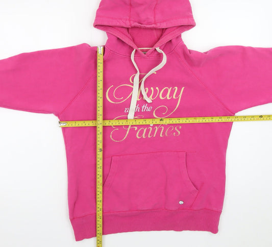 Hairy Baby Women's Pink Pullover Hoodie Medium 'Away with the Fairies'