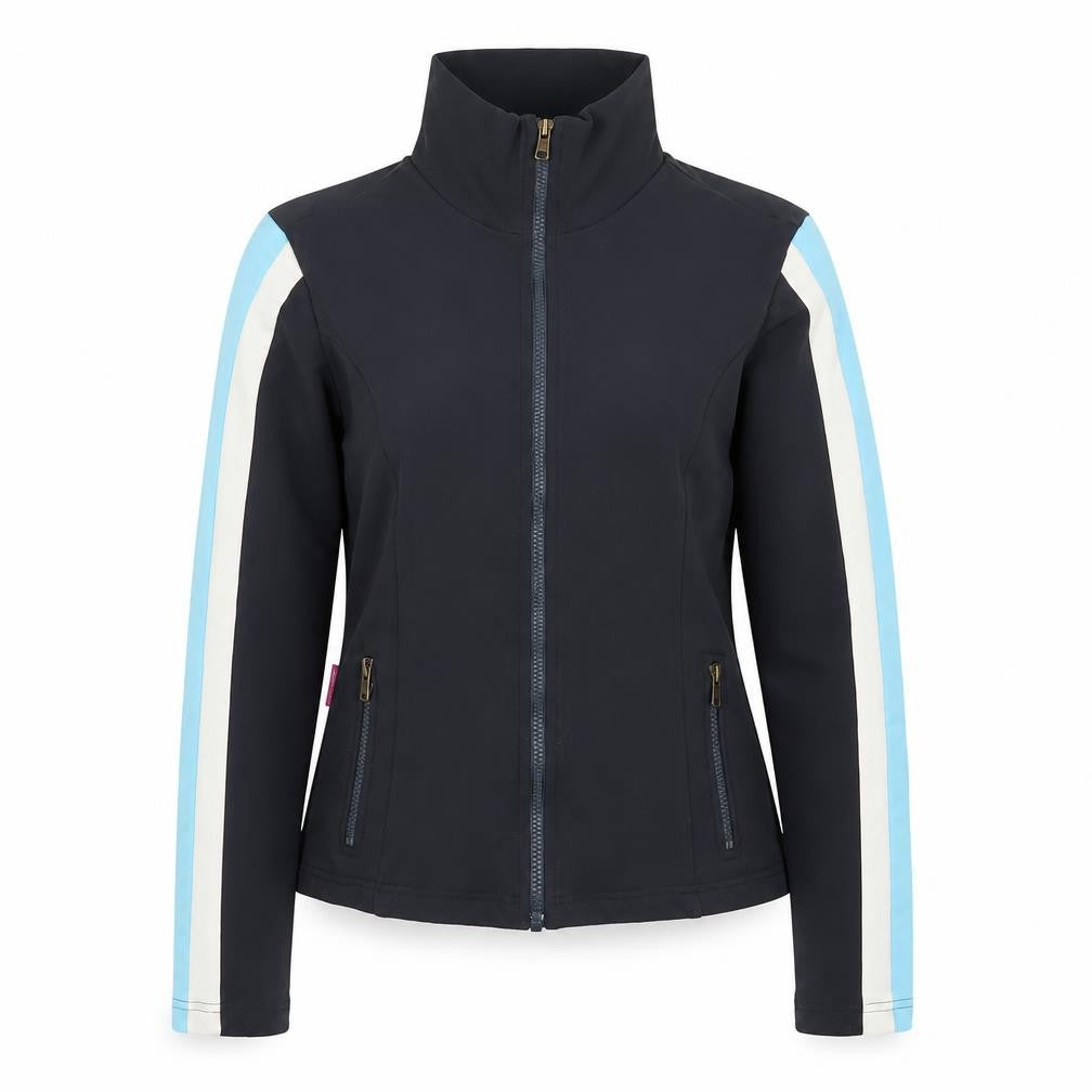 CandidaFaria Women's Black Soft Shell Jacket L Full Zip Stretch