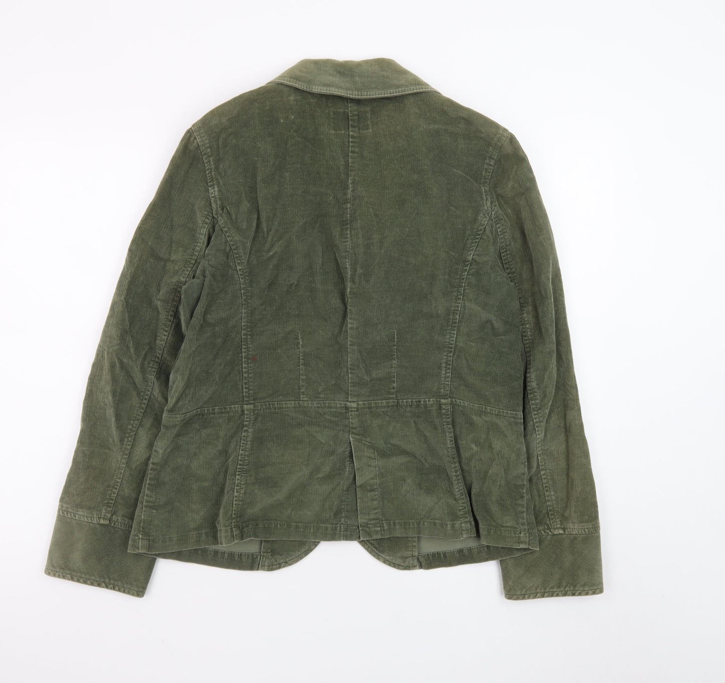 Marks and Spencer Women Green Corduroy Blazer Jacket Size 16