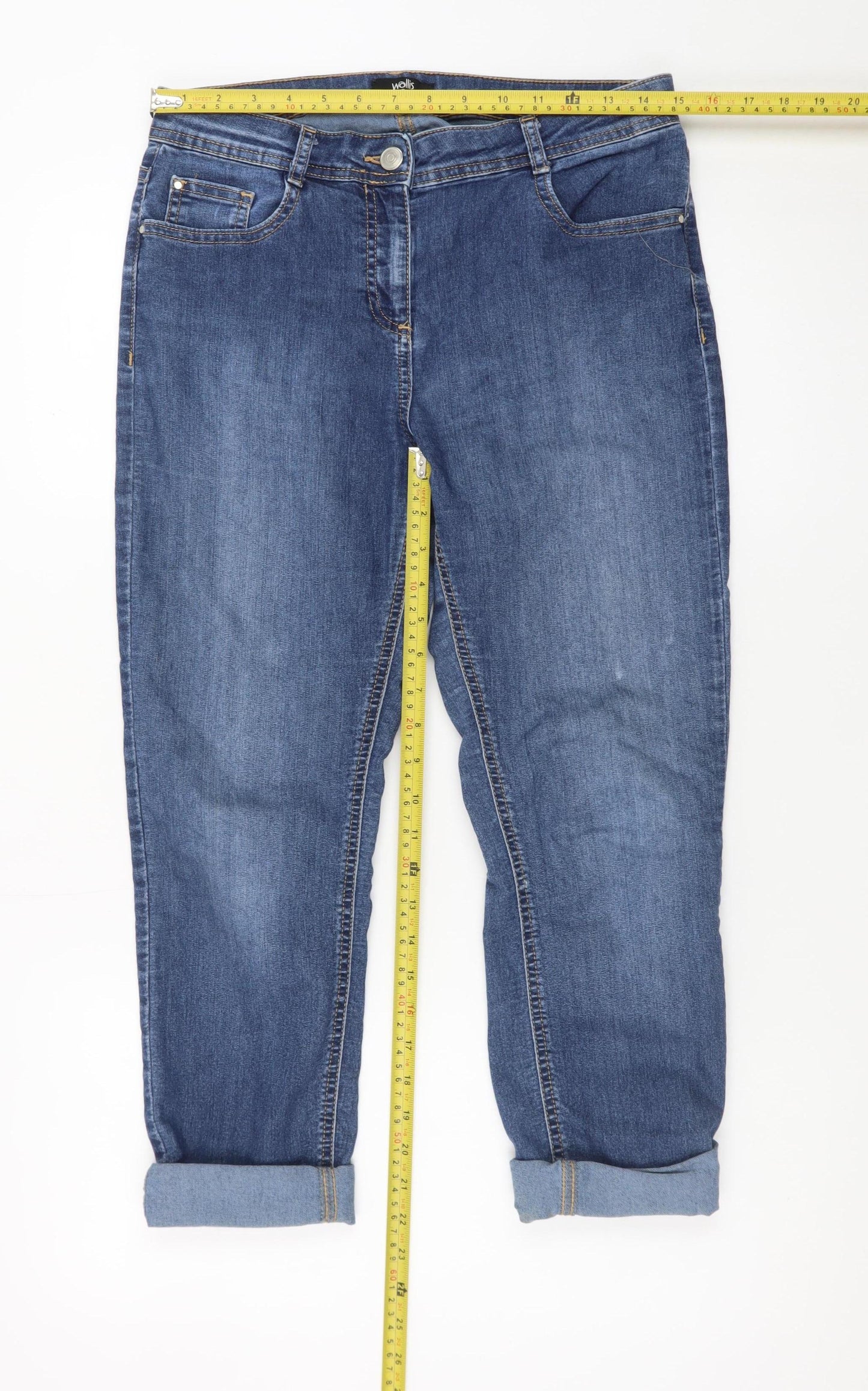 Wallis Womens Blue Size 12 Relaxed Boyfriend Jeans