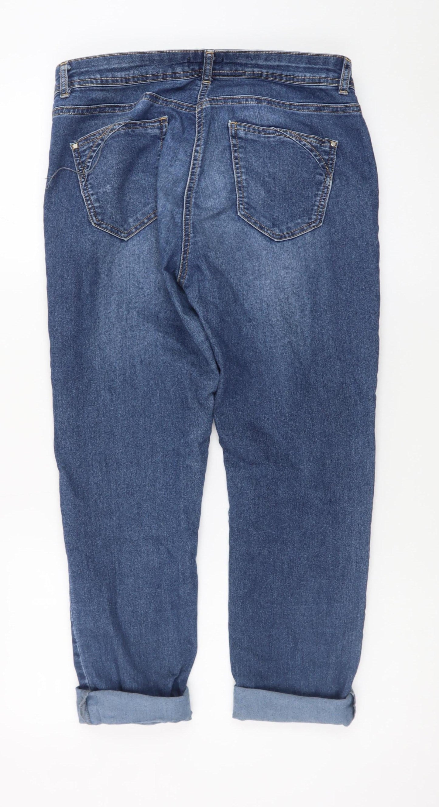 Wallis Womens Blue Size 12 Relaxed Boyfriend Jeans