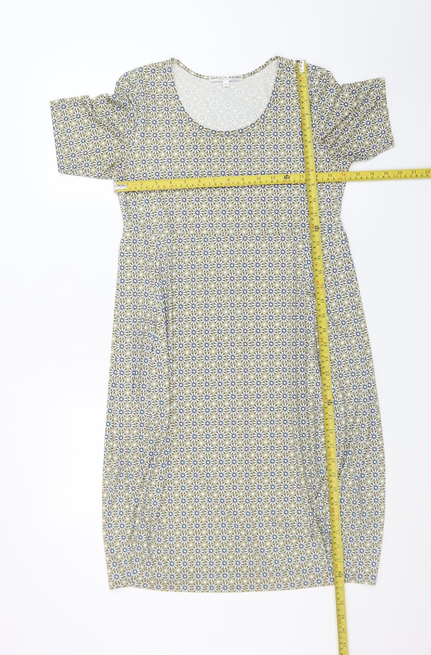 Daniel & Mayer Women Beige Geometric Shift Dress Size 14