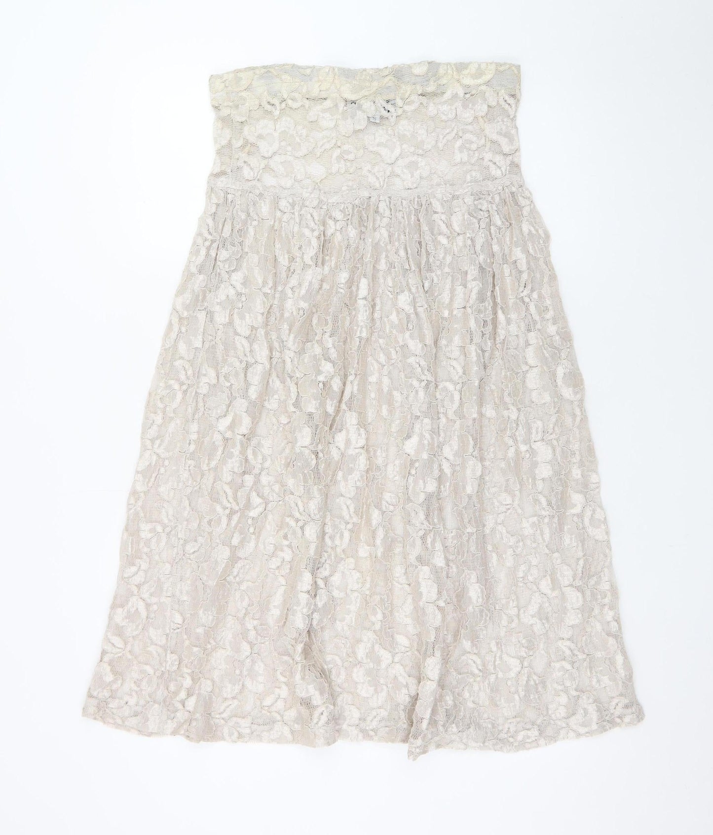Switch USA Women's Ivory Lace A-Line Knee Length Skirt S