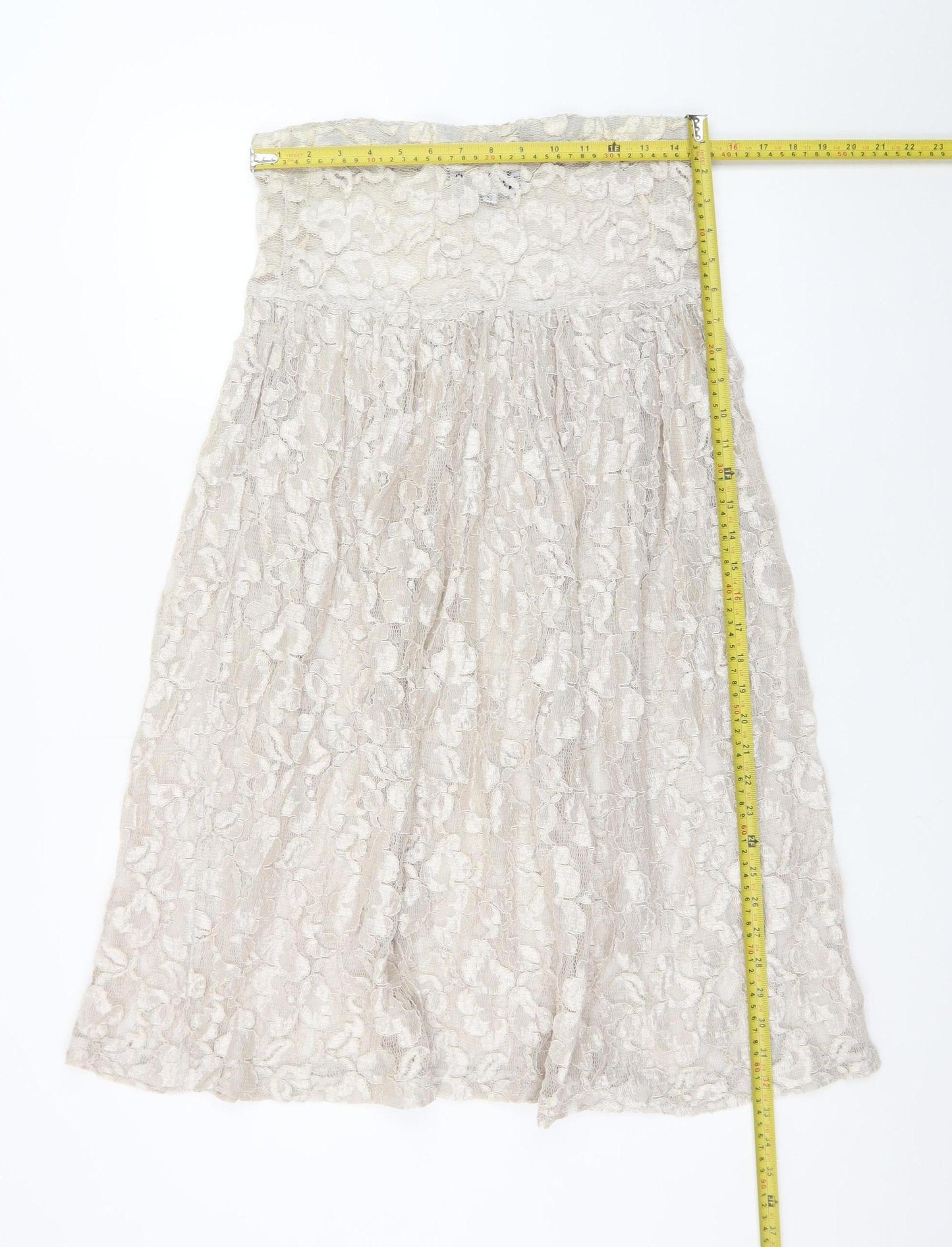 Switch USA Women's Ivory Lace A-Line Knee Length Skirt S