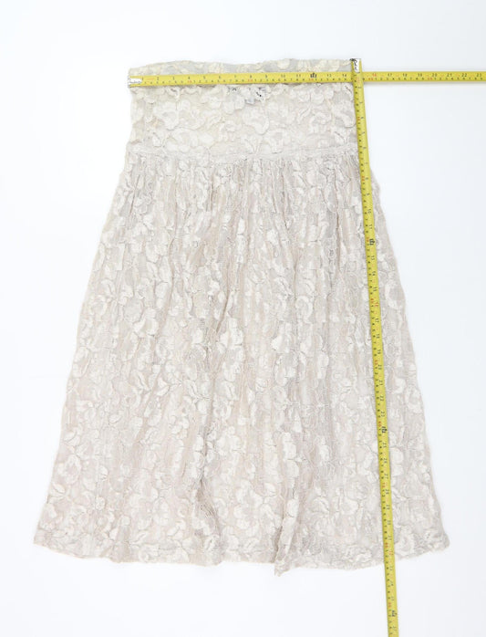 Switch USA Women's Ivory Lace A-Line Knee Length Skirt S