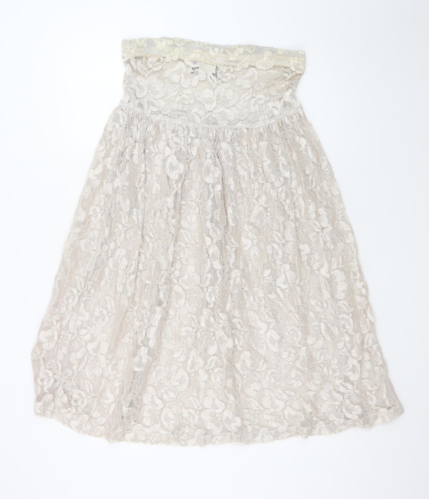 Switch USA Women's Ivory Lace A-Line Knee Length Skirt S