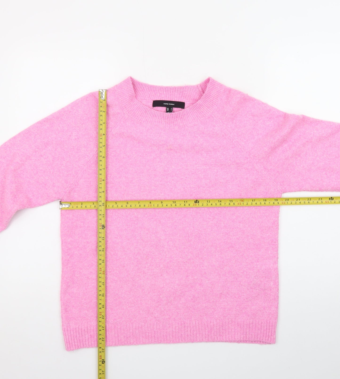 Vero Moda Women Pink Crew Neck Long Sleeve Pullover Jumper Size S