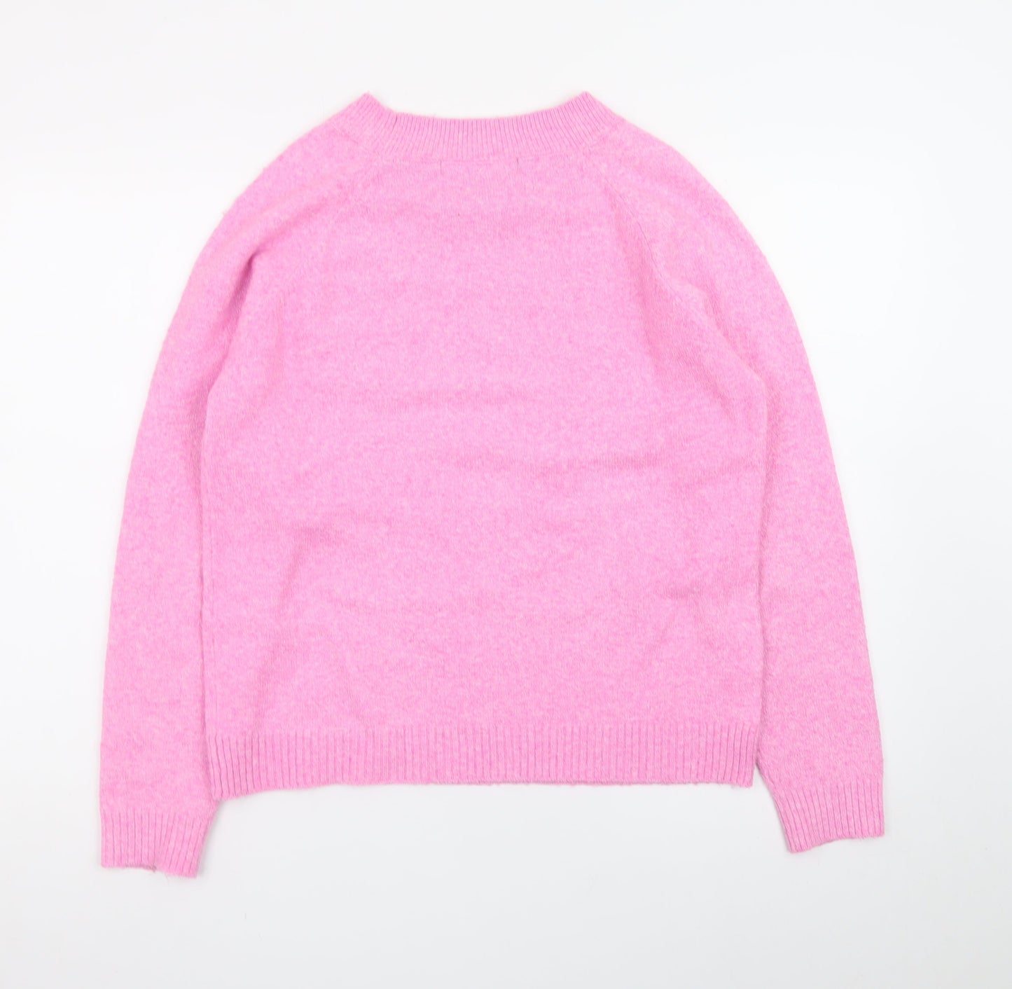 Vero Moda Women Pink Crew Neck Long Sleeve Pullover Jumper Size S