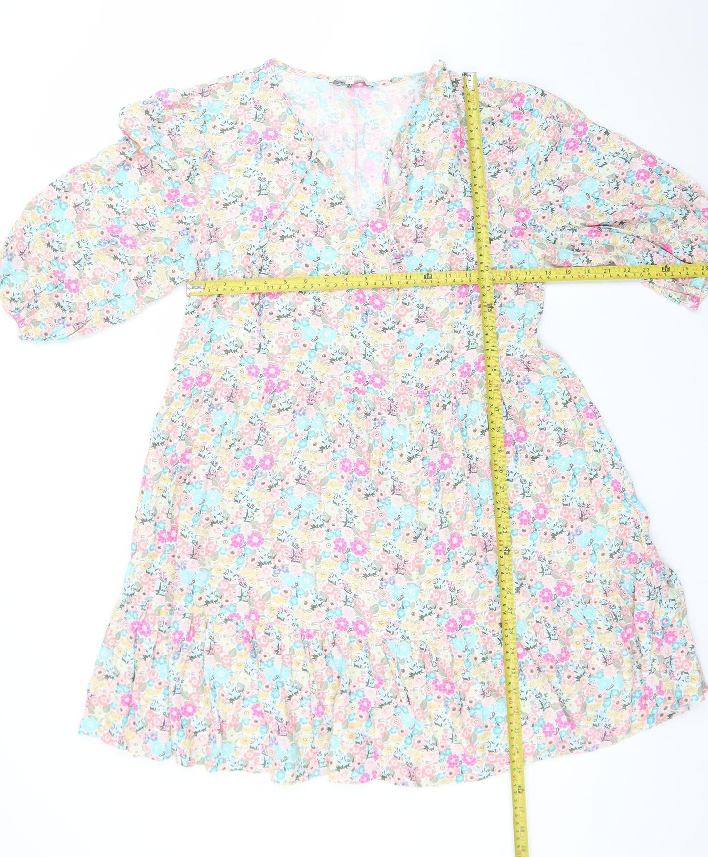 Next Women’s Multicoloured Floral A-Line Dress Size 12