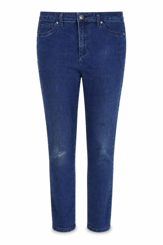 Front view of Gallery women’s blue skinny stretch denim jeans, size UK 10