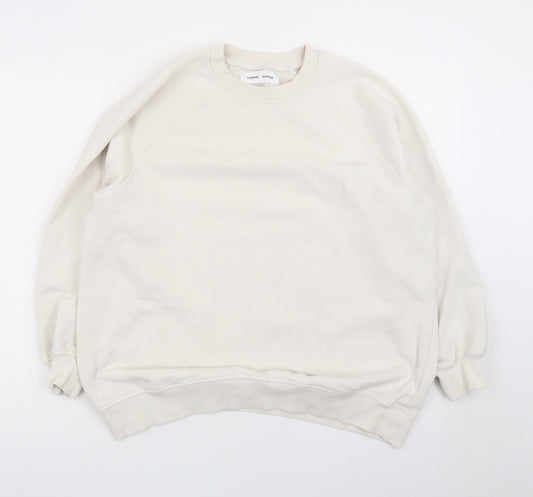 Samsøe Samsøe Women Beige XS Pullover Sweatshirt Cotton Blend