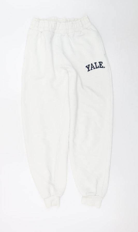 Yale University Women's White XXS Jogger Sweatpants Fleece