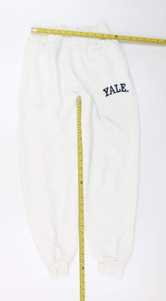 Yale University Women's White XXS Jogger Sweatpants Fleece