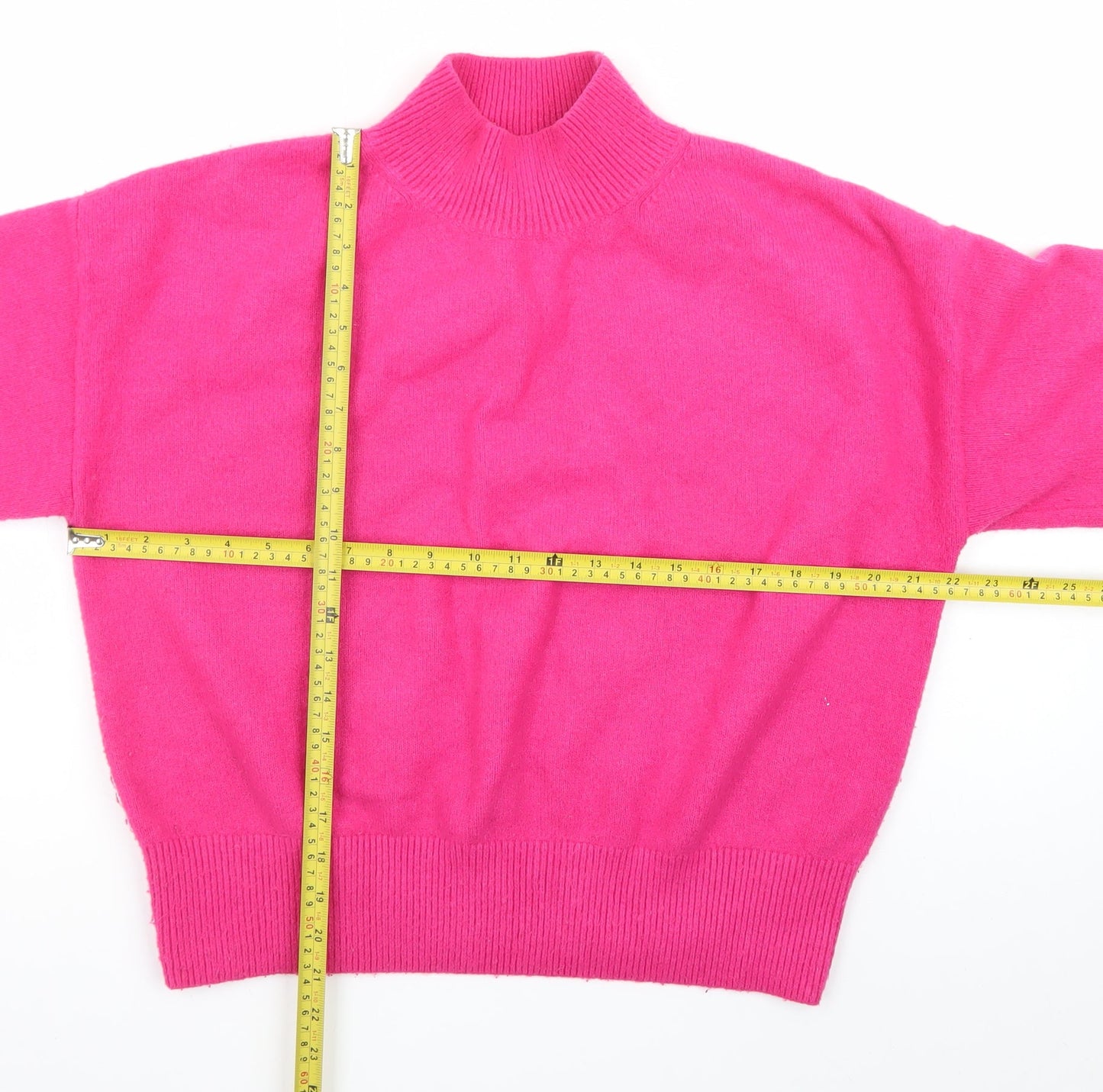 & Other Stories Women Pink Mock Neck Wool Blend Pullover Jumper S