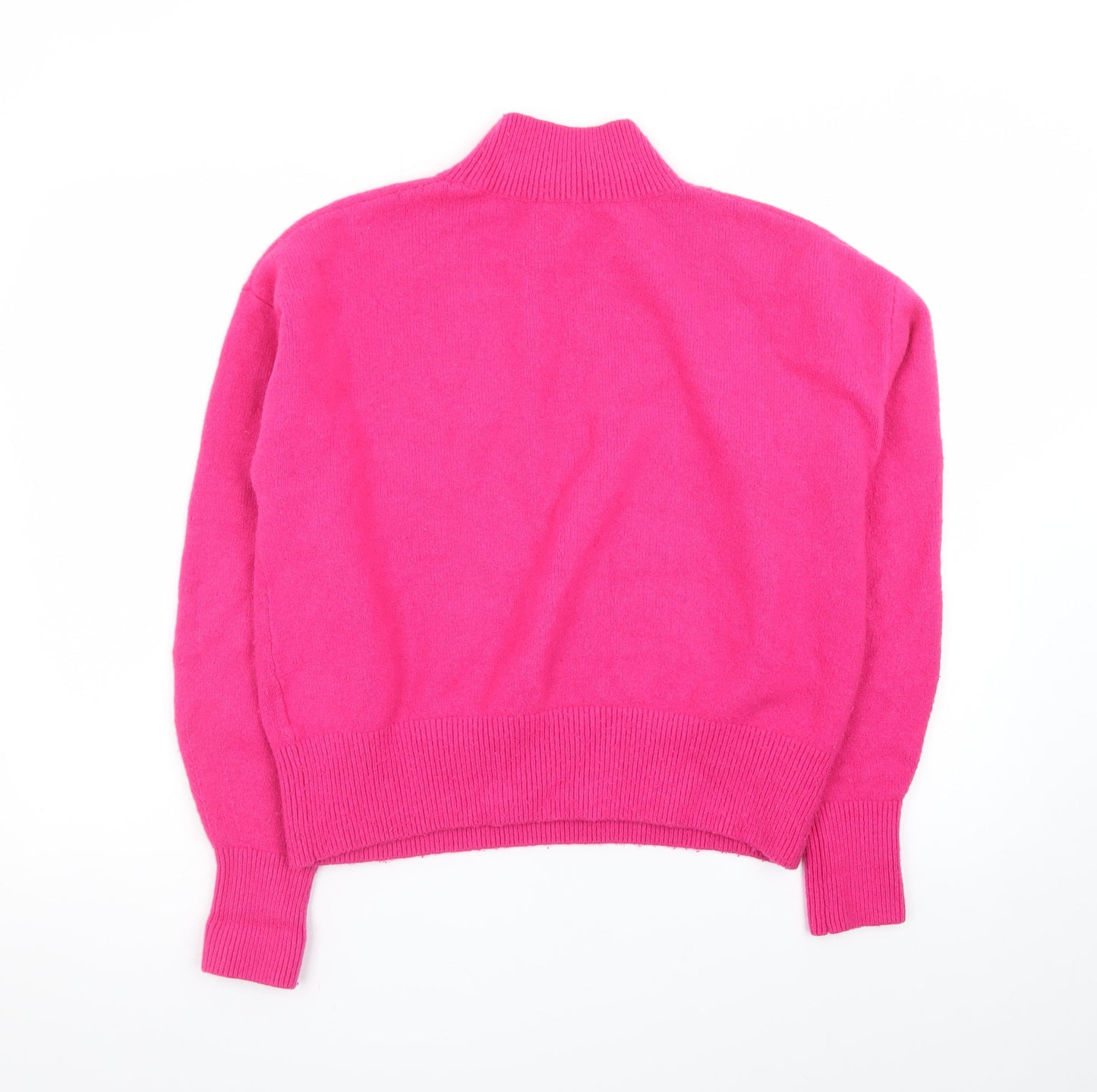 & Other Stories Women Pink Mock Neck Wool Blend Pullover Jumper S
