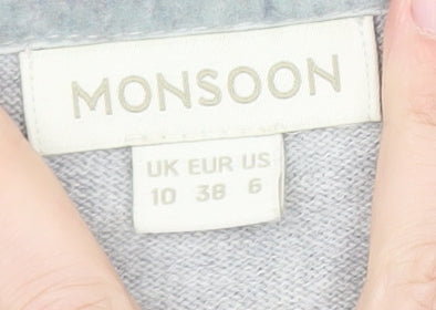 Monsoon Women's Grey Christmas Polar Bear Jumper Size 10