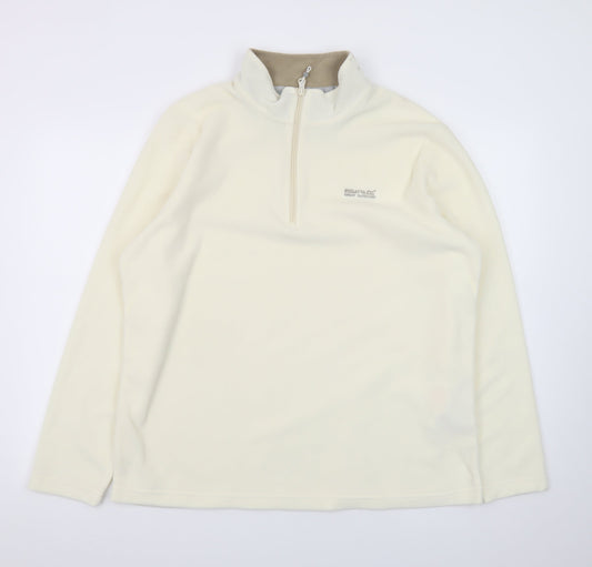 Regatta Great Outdoors Women Ivory Fleece 1/2 Zip Pullover UK 18