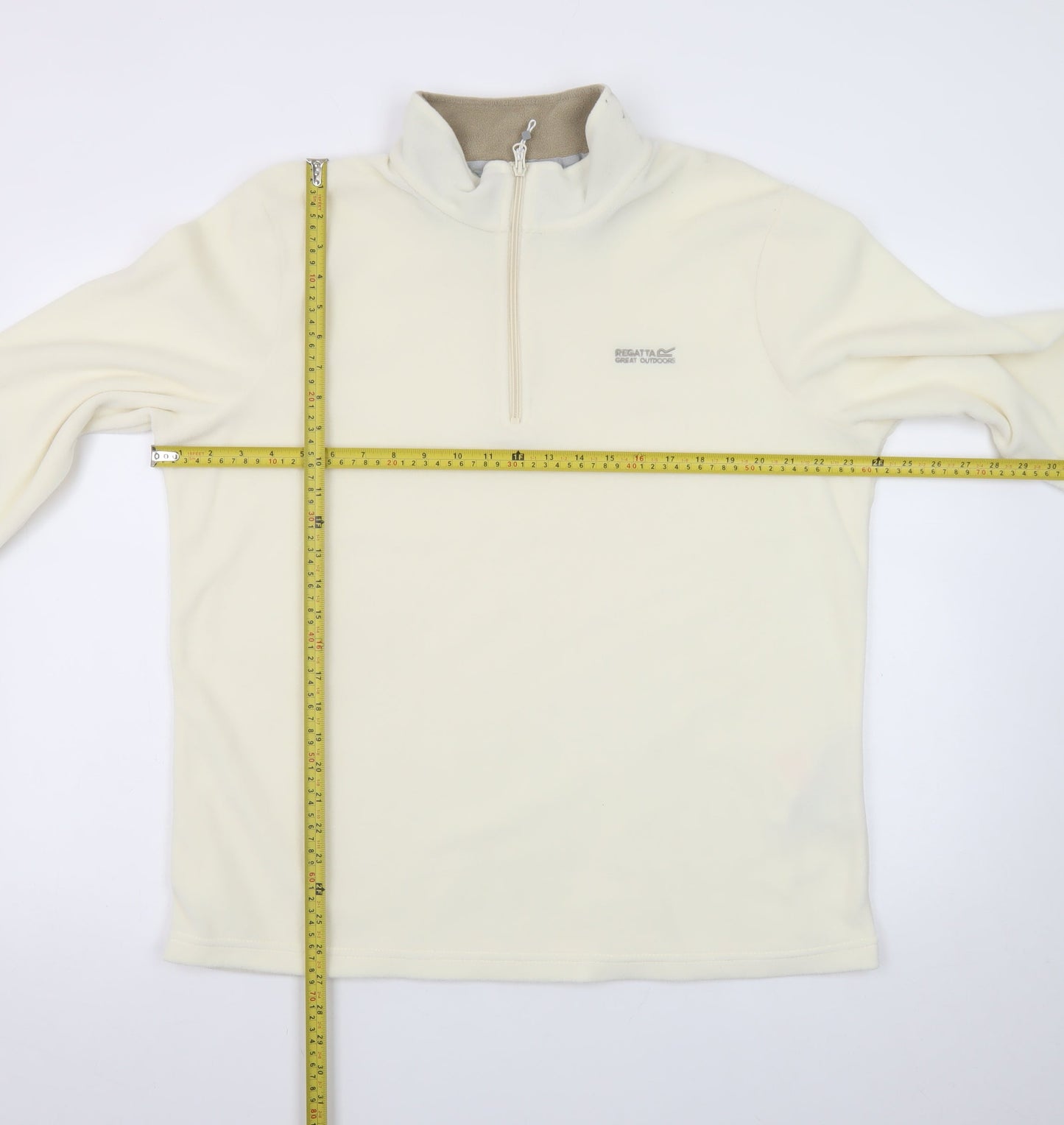 Regatta Great Outdoors Women Ivory Fleece 1/2 Zip Pullover UK 18