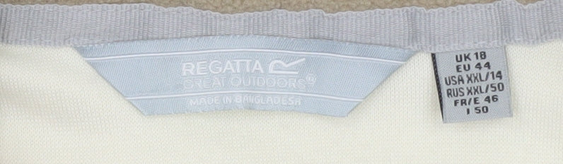 Regatta Great Outdoors Women Ivory Fleece 1/2 Zip Pullover UK 18