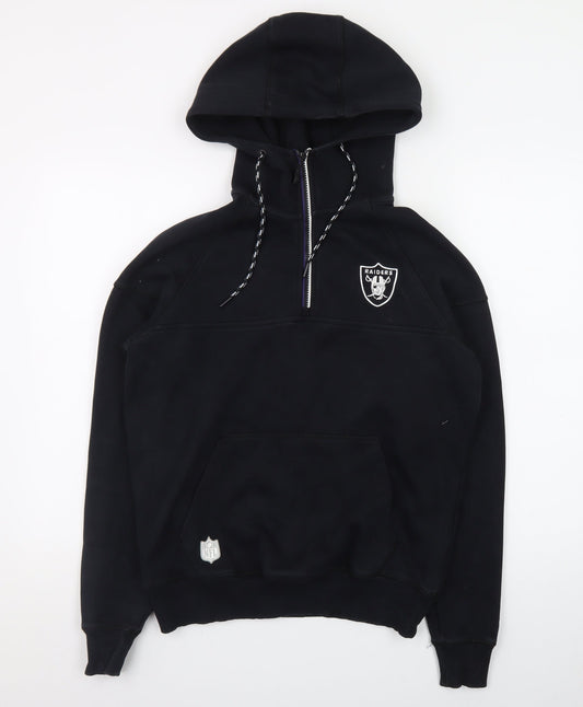 New Era Men's Black Raiders 1/2 Zip Hoodie Size S NFL Team Apparel