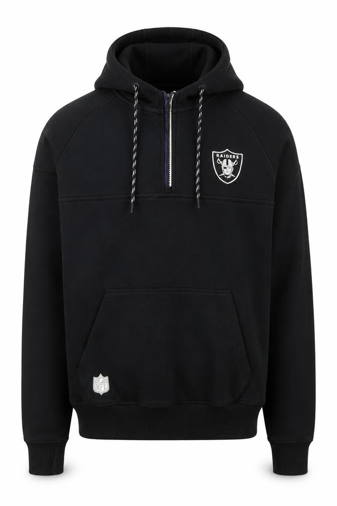 New Era Men's Black Raiders 1/2 Zip Hoodie Size S NFL Team Apparel