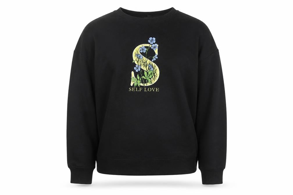 New Look Curves Black Self Love Graphic Pullover Sweatshirt UK 20