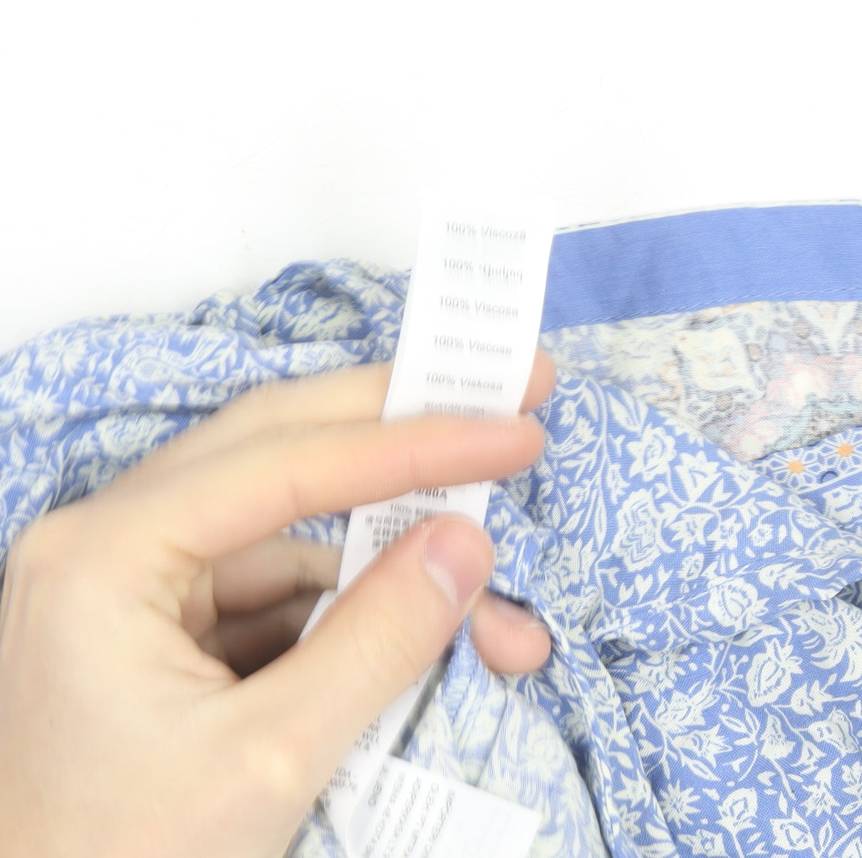 New Look Women's Blue Floral Viscose Paperbag Shorts Size 14