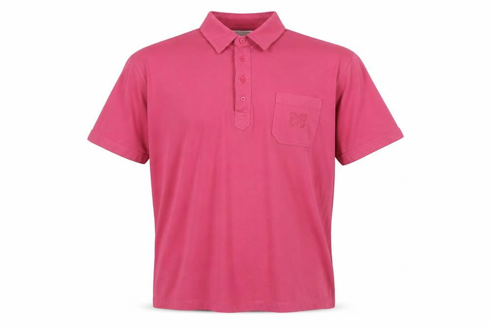 St Bernard Men’s Pink Cotton Blend Short Sleeve Polo Shirt XL