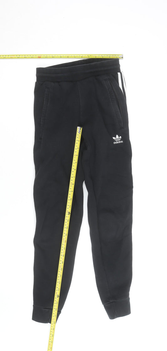 Adidas Womens Black XS Jogger Sweatpants with Side Stripe