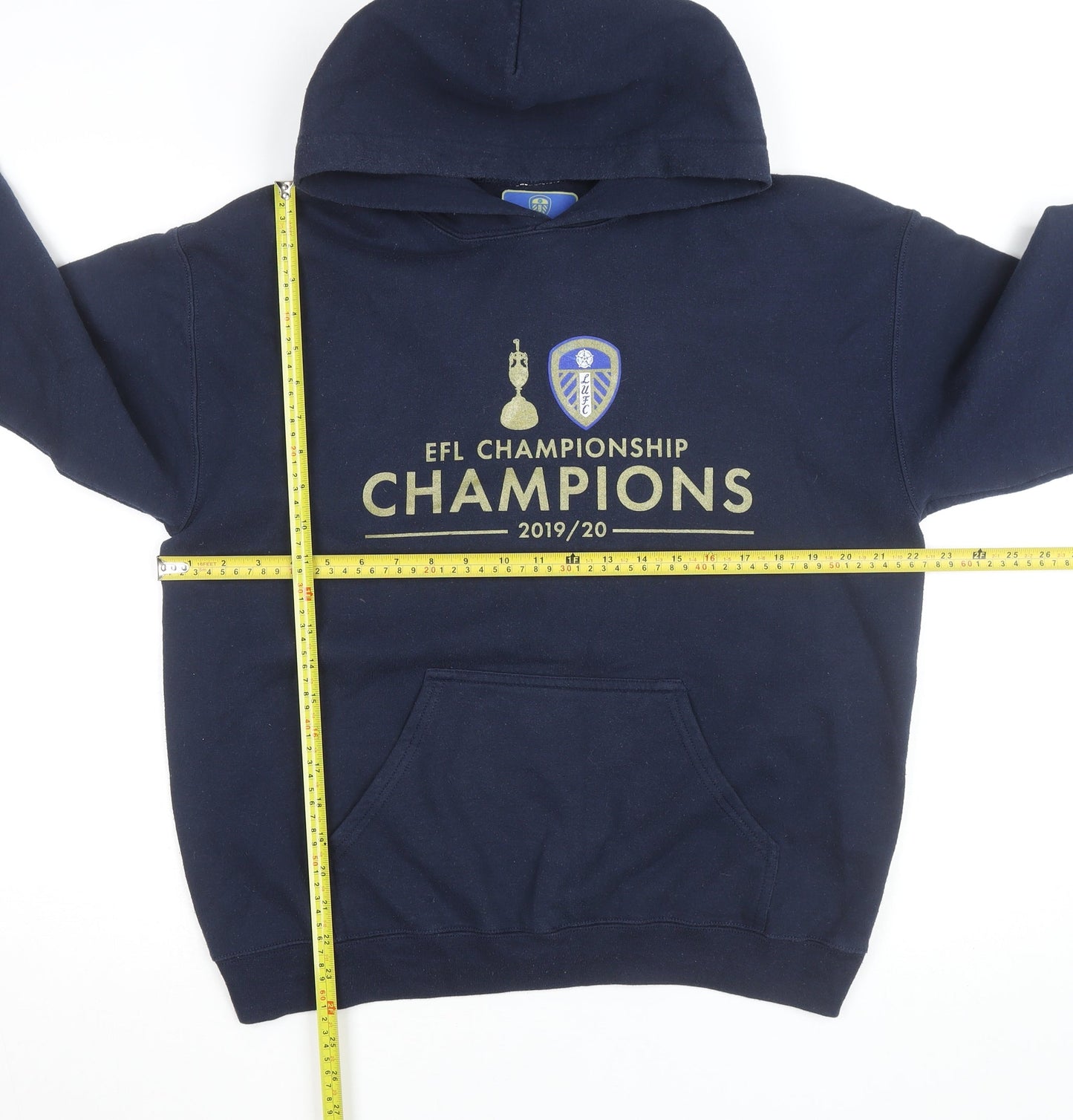 Leeds United Men's Blue Pullover Hoodie Medium EFL 2019/20 Champions