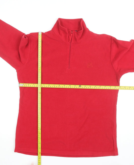 Mountain Essentials Women's Red Fleece 1/4 Zip Hiking Jacket Size 14