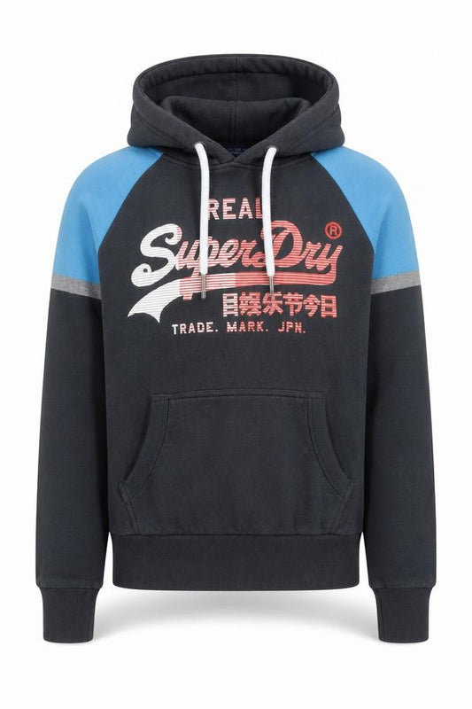 Superdry Men's Black XS Pullover Hoodie with Graphic Print