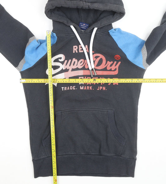 Superdry Men's Black XS Pullover Hoodie with Graphic Print