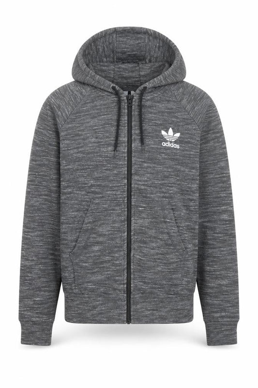 Adidas Men's Grey Full Zip Hoodie Size M Lightweight Sportswear