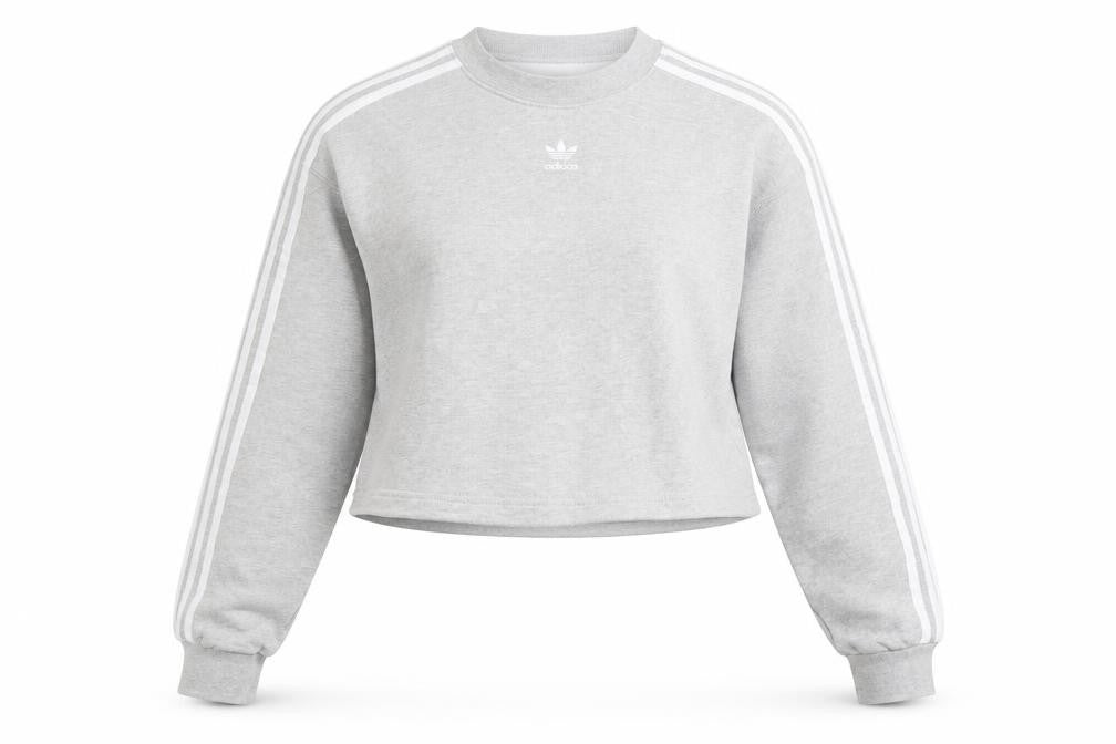 Adidas Womens Grey Cropped Pullover Sweatshirt XS