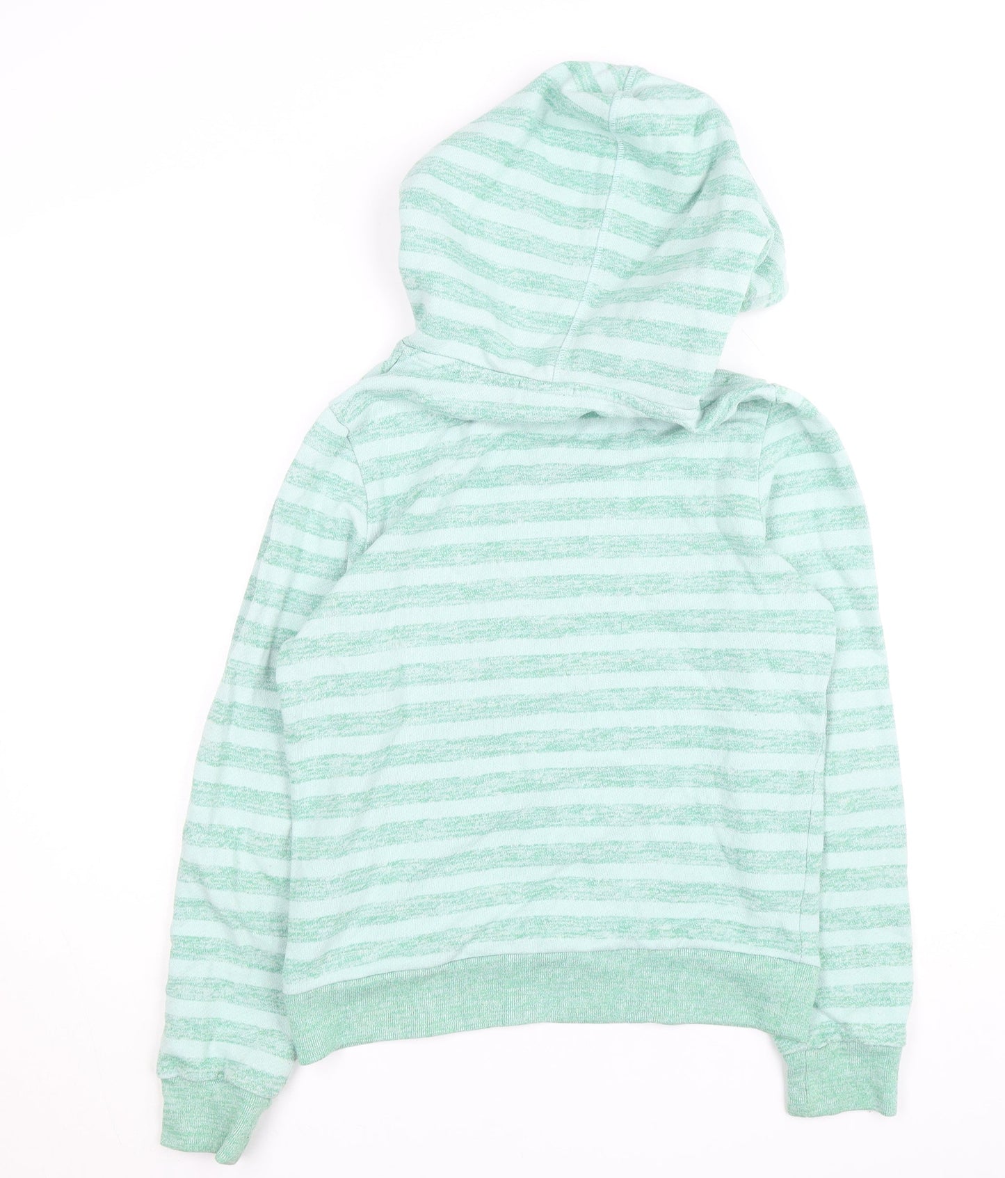 Scotch & Soda Women's Green Striped Hooded Pullover Jumper Size M