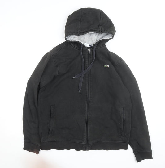 Lacoste Sport Men's Black Full Zip Hoodie Size L Regular Fit