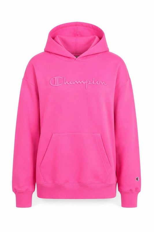 Champion Women's Pink Pullover Hoodie Large Cotton Blend Embroidered Logo
